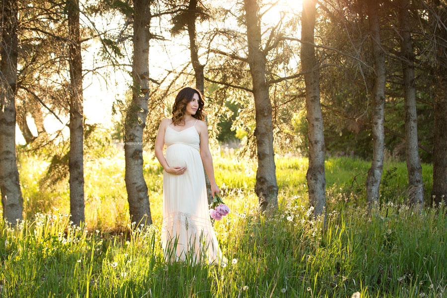 YEG maternity photographer capturing natural light pregnancy portraits for an expecting mother